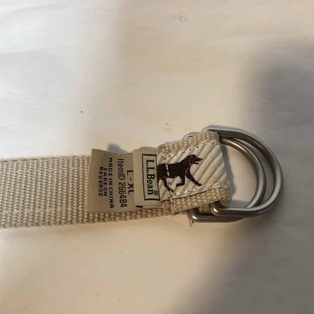 L.L. Bean Belt tan striped with Labrador retrievers Men’s unisex size L / XL - Picture 4 of 11